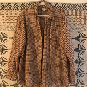 J. Crew Flannel Black, Red, Cream, Houndstooth Pattern, Men's Size XL-Tall